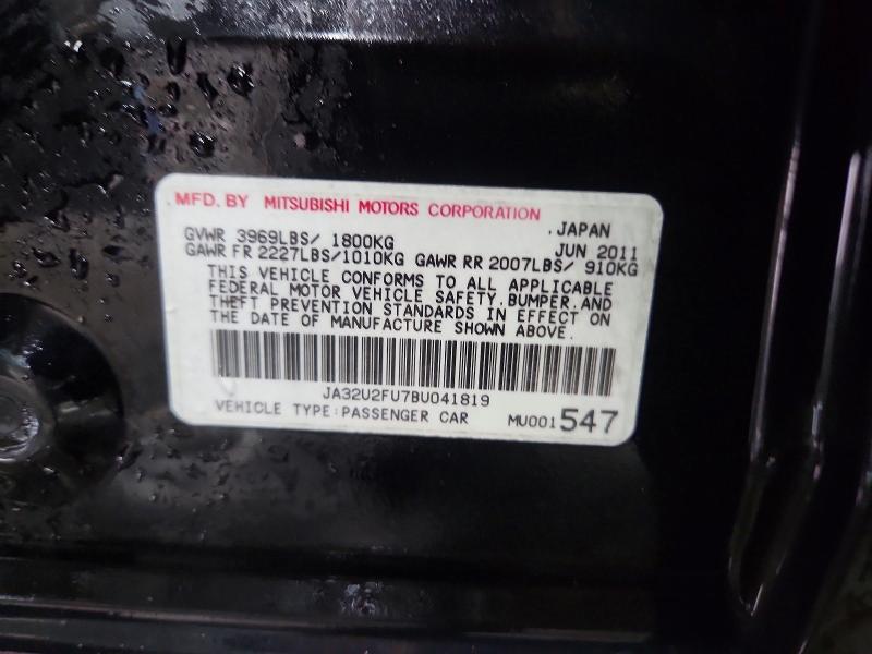 Aukcja sprzedaży 2011 Mitsubishi Lancer, vin: JA32U2FU7BU041819, numer aukcji: 41808066