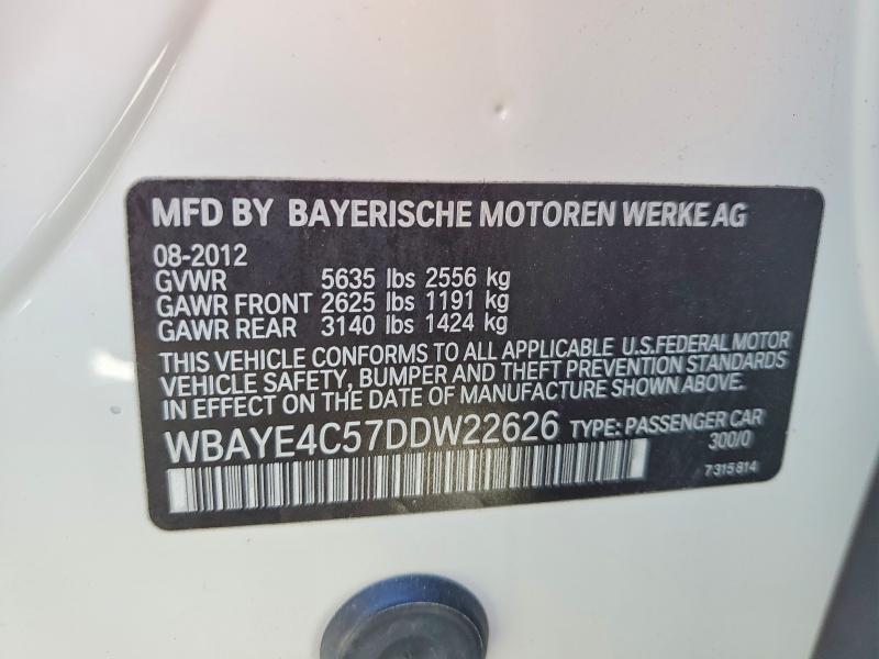 Продажа на аукционе авто 2013 Bmw 740, vin: WBAYE4C57DDW22626, номер лота: 47061436