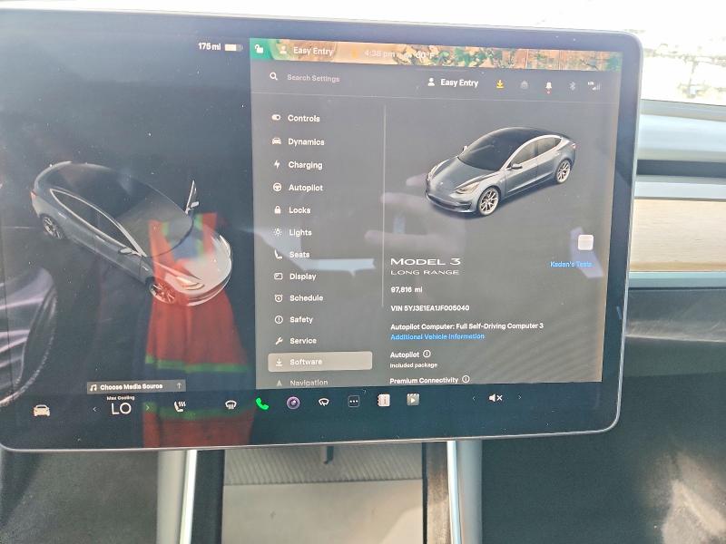 2018 Tesla Model 3 მანქანა იყიდება აუქციონზე, vin: 5YJ3E1EA1JF005040, აუქციონის ნომერი: 46113746