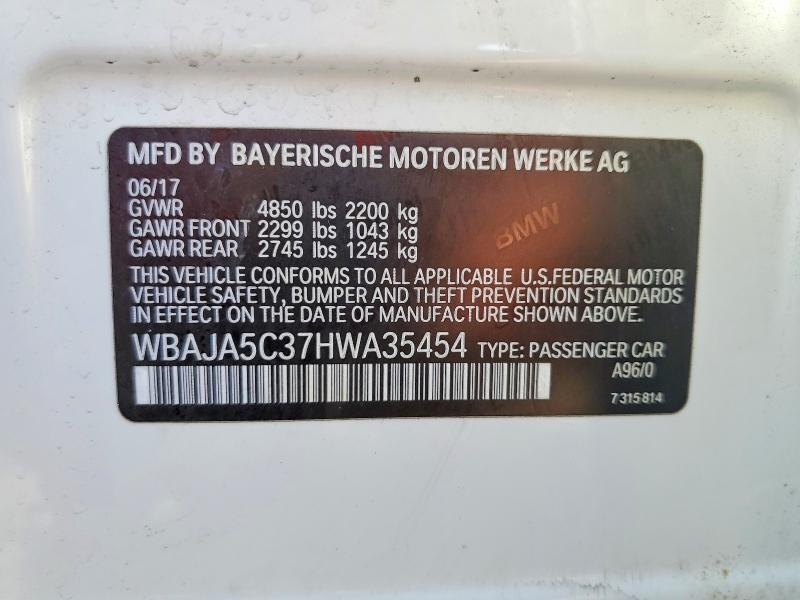 Продаж на аукціоні авто 2017 Bmw 530, vin: WBAJA5C37HWA35454, номер лоту: 79969225
