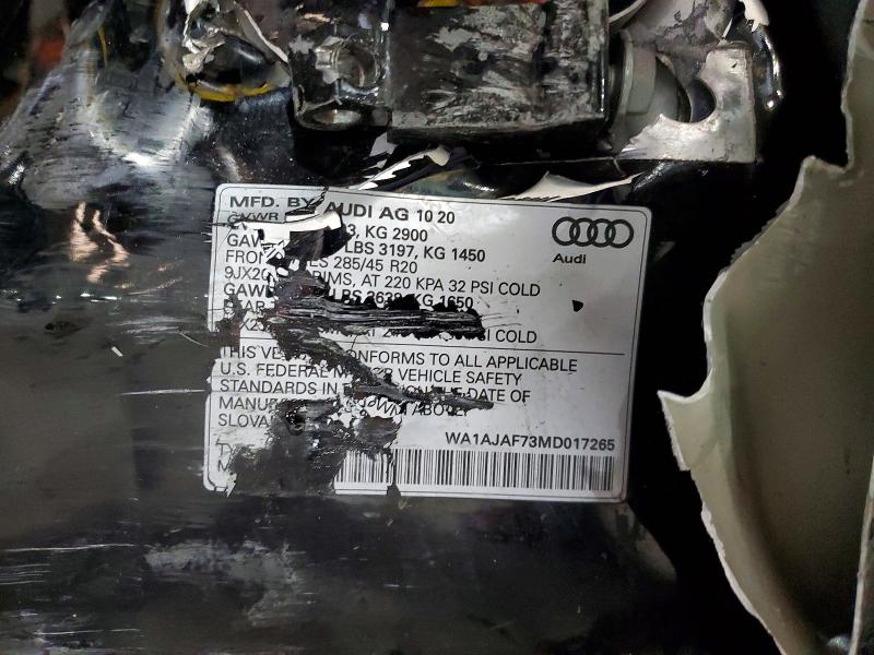 Продаж на аукціоні авто 2021 Audi Q7, vin: WA1AJAF73MD017265, номер лоту: 79609545