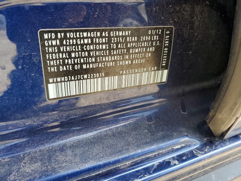 Aukcja sprzedaży 2012 Volkswagen Gti, vin: WVWHD7AJ7CW223015, numer aukcji: 47636886
