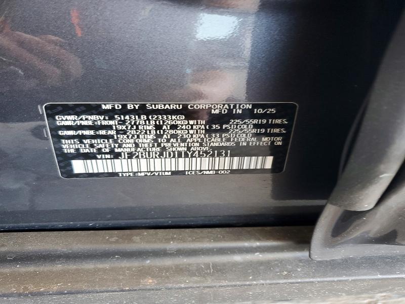 2026 Subaru Outback მანქანა იყიდება აუქციონზე, vin: JF2BURJD1TY452131, აუქციონის ნომერი: 46224806