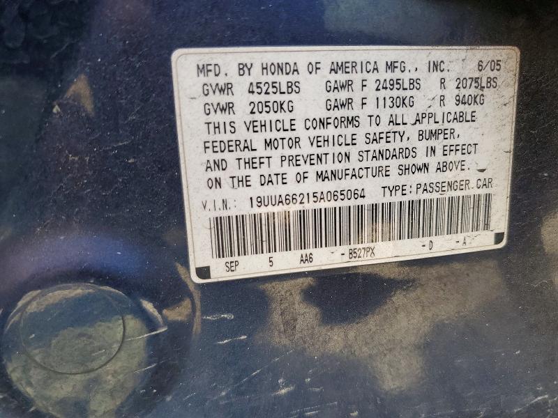 47454876 :رقم المزاد ، 19UUA66215A065064 vin ، 2005 Acura Tl مزاد بيع