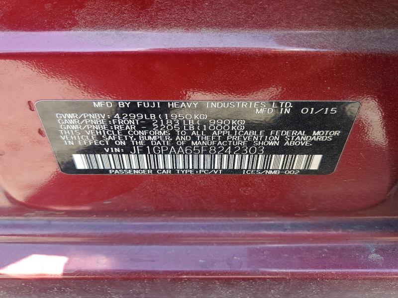 Продажа на аукционе авто 2015 Subaru Impreza, vin: JF1GPAA65F8242303, номер лота: 46088956