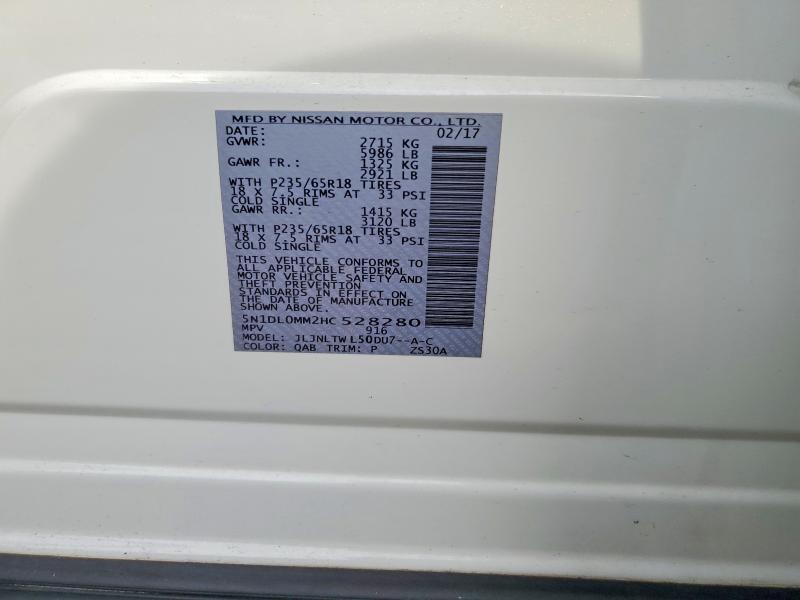 Aukcja sprzedaży 2017 Infiniti Qx60, vin: 5N1DL0MM2HC528280, numer aukcji: 47969406