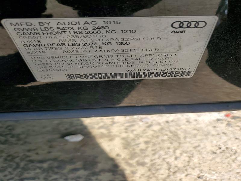 46807256 :رقم المزاد ، WA1L2AFP1GA079257 vin ، 2016 Audi Q5 مزاد بيع