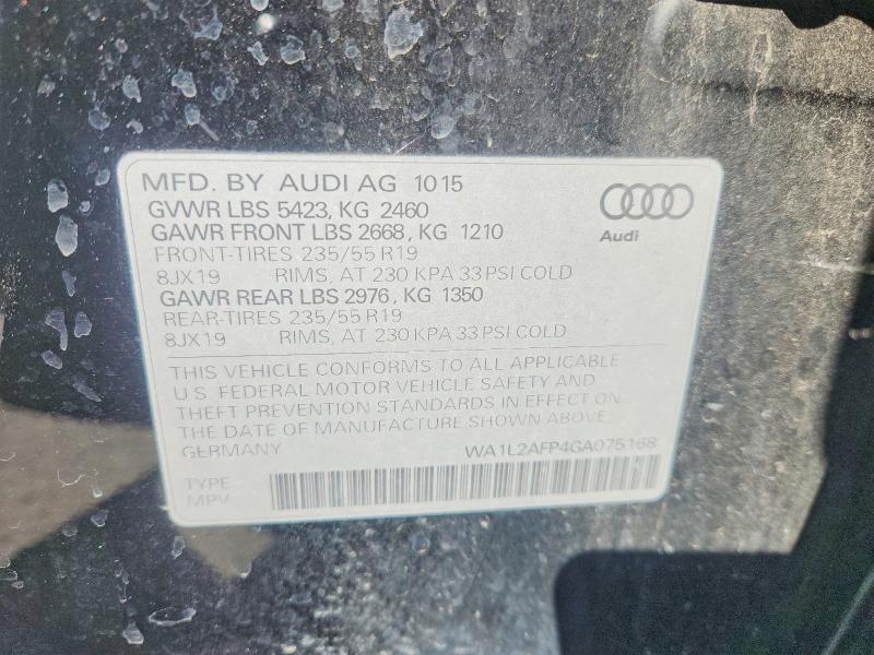 47359256 :رقم المزاد ، WA1L2AFP4GA075168 vin ، 2016 Audi Q5 مزاد بيع