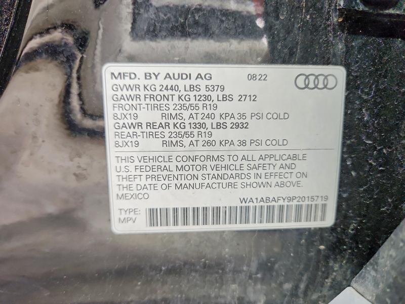 2023 Audi Q5 მანქანა იყიდება აუქციონზე, vin: WA1ABAFY9P2015719, აუქციონის ნომერი: 41729546