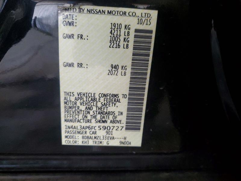 Aukcja sprzedaży 2015 Nissan Altima, vin: 1N4AL3AP6FC590727, numer aukcji: 47290086