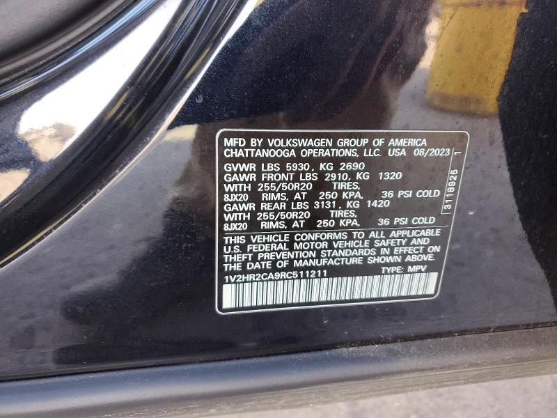 Продаж на аукціоні авто 2024 Volkswagen Atlas, vin: 1V2HR2CA9RC511211, номер лоту: 46654496