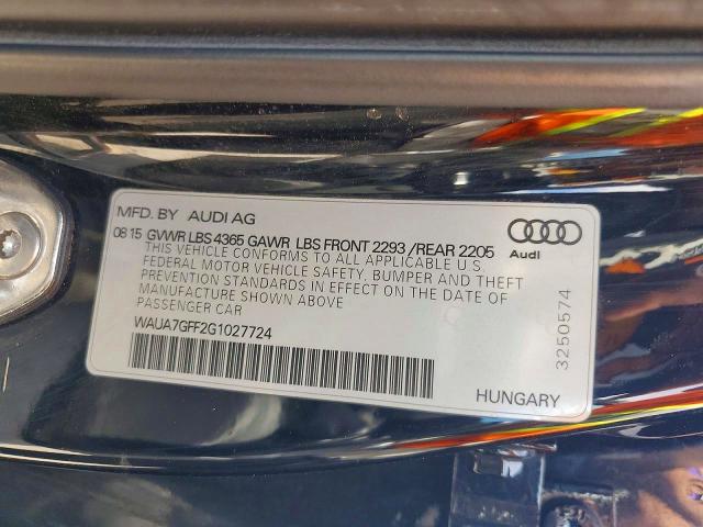 47368666 :رقم المزاد ، WAUA7GFF2G1027724 vin ، 2016 Audi A3 مزاد بيع
