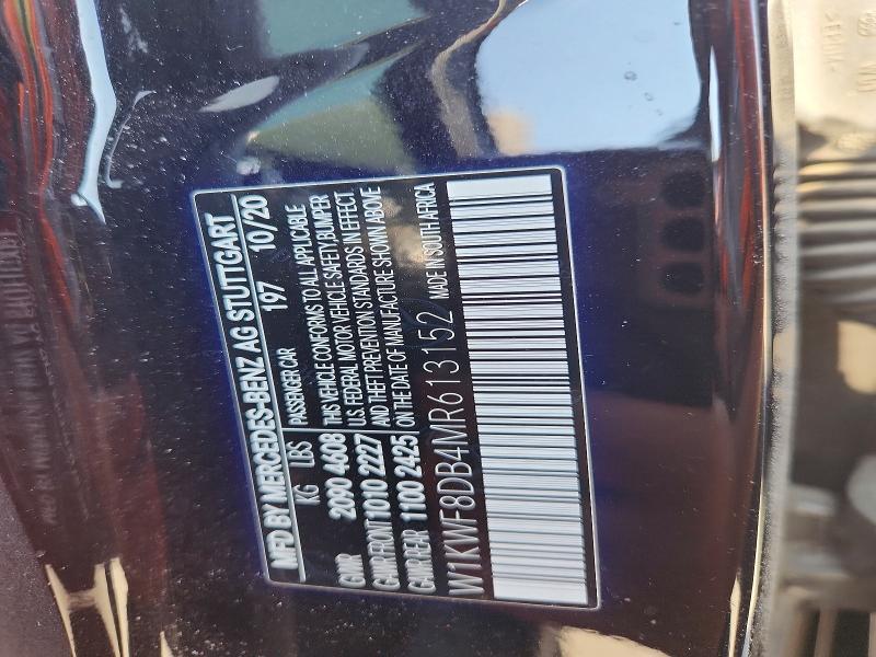 Aukcja sprzedaży 2021 Mercedes-benz C, vin: W1KWF8DB4MR613152, numer aukcji: 46905256