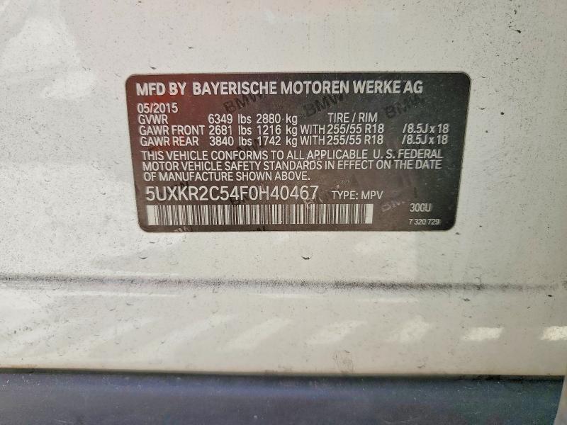 Aukcja sprzedaży 2015 Bmw X5, vin: 5UXKR2C54F0H40467, numer aukcji: 45789476
