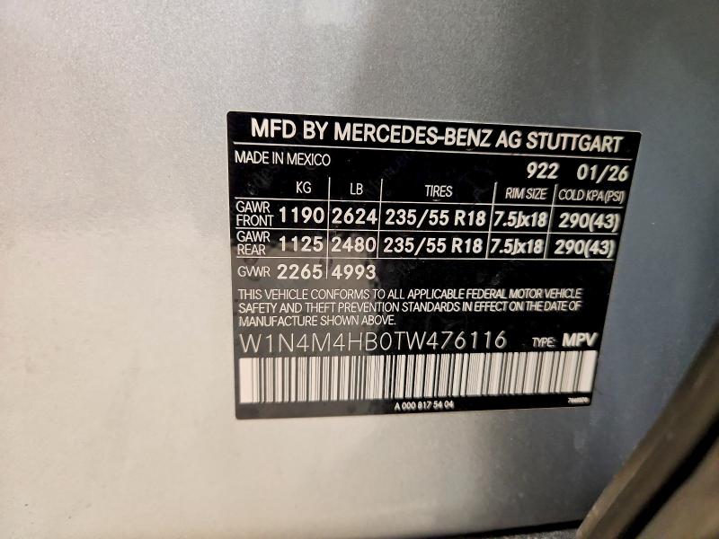 Продажа на аукционе авто 2026 Mercedes-benz Glb, vin: W1N4M4HB0TW476116, номер лота: 48263776
