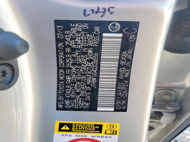 Продажа на аукционе авто 2013 Lexus Es 300h, vin: JTHBW1GG4D2036556, номер лота: 46541116