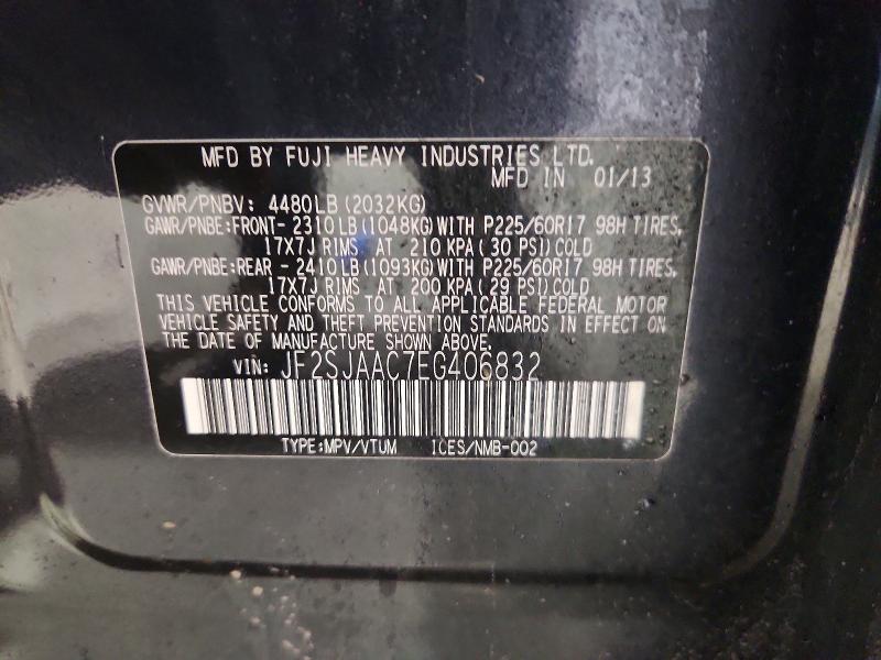 2014 Subaru Forester მანქანა იყიდება აუქციონზე, vin: JF2SJAAC7EG406832, აუქციონის ნომერი: 47600576