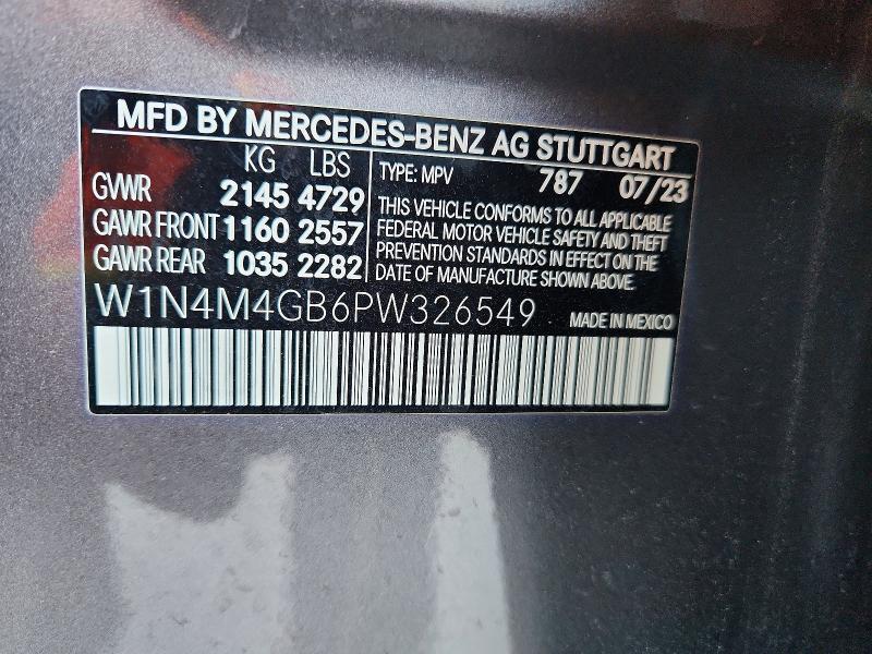 2023 Mercedes-benz Glb მანქანა იყიდება აუქციონზე, vin: W1N4M4GB6PW326549, აუქციონის ნომერი: 78737085