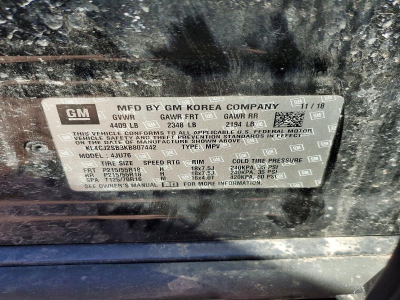 Aukcja sprzedaży 2019 Buick Encore, vin: KL4CJ2SB3KB807442, numer aukcji: 47564526