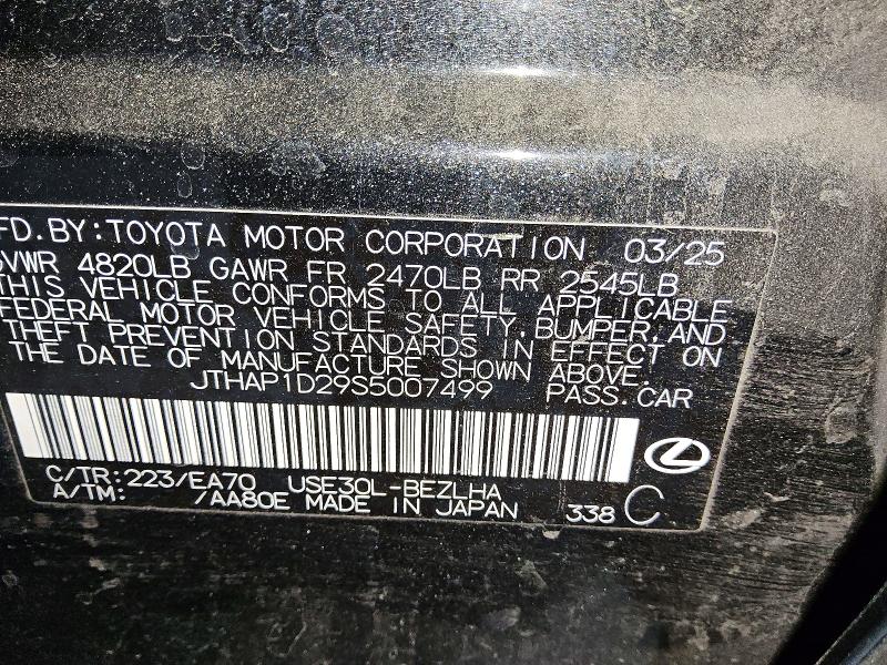 Продаж на аукціоні авто 2025 Lexus Is 500, vin: JTHAP1D29S5007499, номер лоту: 47259106