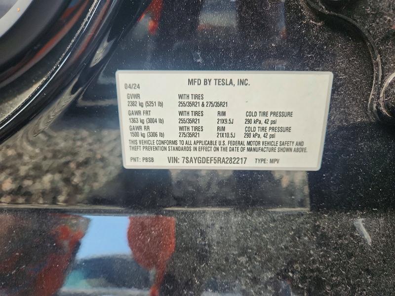 Aukcja sprzedaży 2024 Tesla Model Y, vin: 7SAYGDEF5RA282217, numer aukcji: 41951766