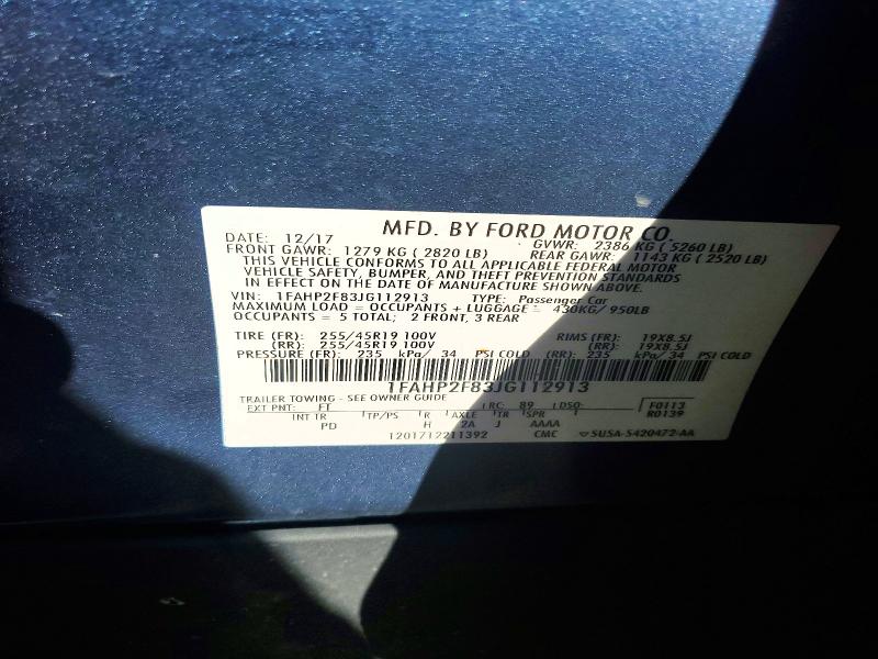 Aukcja sprzedaży 2018 Ford Taurus, vin: 1FAHP2F83JG112913, numer aukcji: 45792096