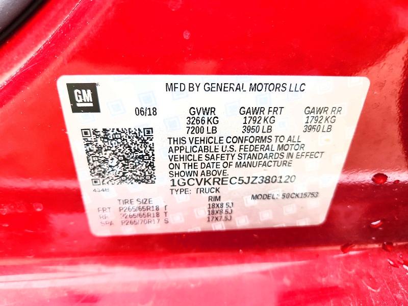 2018 Chevrolet Silverado მანქანა იყიდება აუქციონზე, vin: 1GCVKREC5JZ380120, აუქციონის ნომერი: 45481356