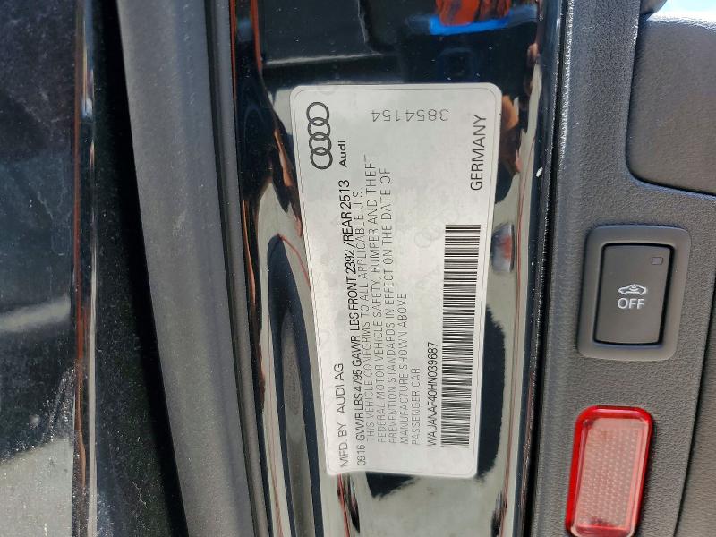Продаж на аукціоні авто 2017 Audi A4, vin: WAUANAF40HN039687, номер лоту: 47968136