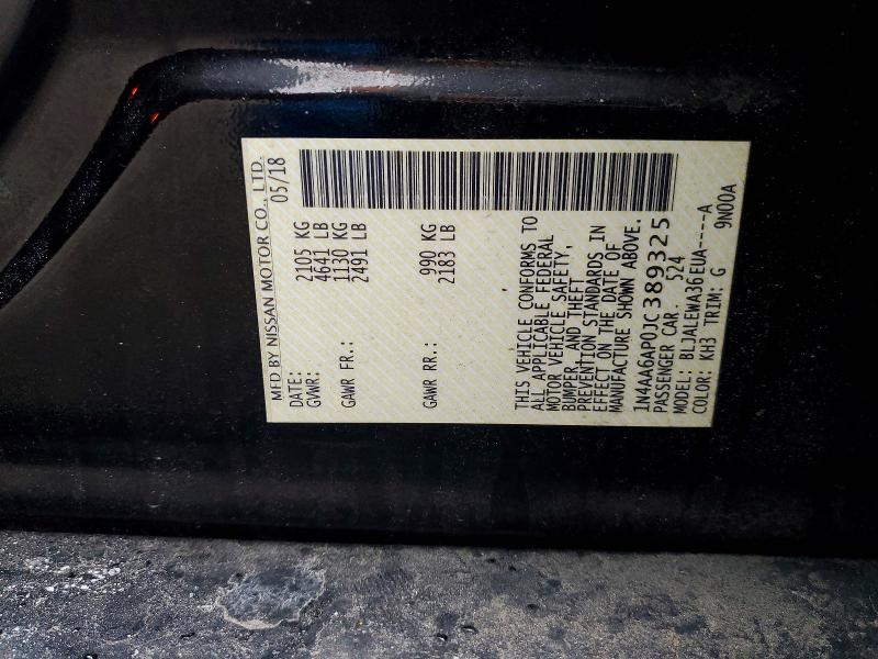2018 Nissan Maxima მანქანა იყიდება აუქციონზე, vin: 1N4AA6AP0JC389325, აუქციონის ნომერი: 45610166