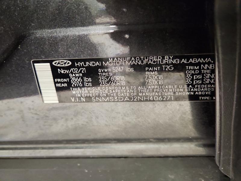 Продажа на аукционе авто 2022 Hyundai Santa Fe, vin: 5NMS3DAJ2NH406271, номер лота: 45507766