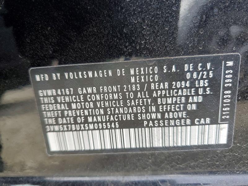 46563446 :رقم المزاد ، 3VW5X7BUXSM095545 vin ، 2025 Volkswagen Jetta مزاد بيع