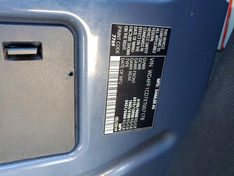 79997005 :رقم المزاد ، WD4PF1CD7KT007178 vin ، 2019 Mercedes Benz Sprinter مزاد بيع