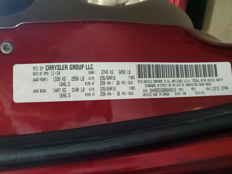 46201806 :رقم المزاد ، 2A4RR5DG8BR605016 vin ، 2011 Chrysler Town & Country مزاد بيع