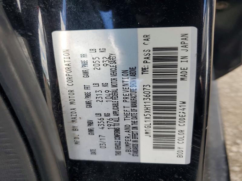 Продажа на аукционе авто 2017 Mazda 6, vin: JM1GL1X5XH1136073, номер лота: 45494206