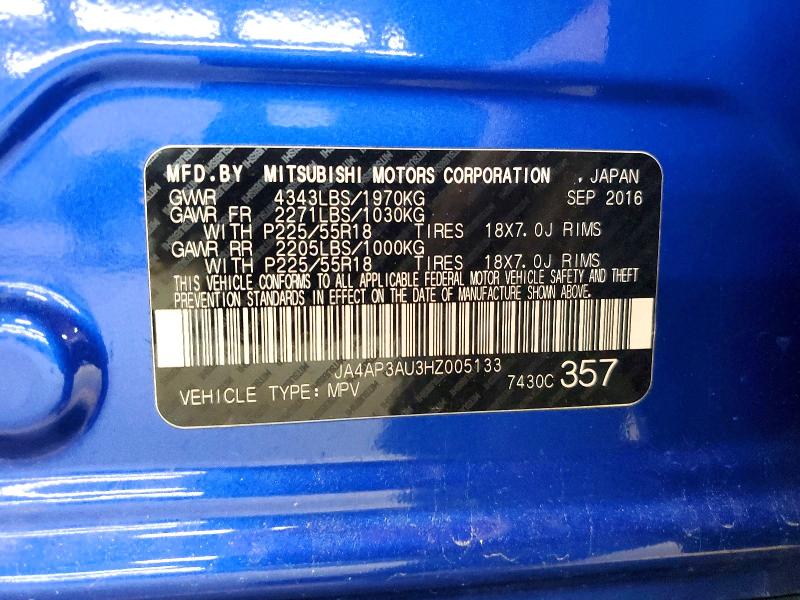 Продаж на аукціоні авто 2017 Mitsubishi Outlander Sport, vin: JA4AP3AU3HZ005133, номер лоту: 47632576