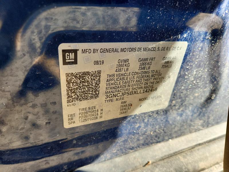 Aukcja sprzedaży 2020 Chevrolet Trax, vin: 3GNCJPSBXLL142498, numer aukcji: 46550866