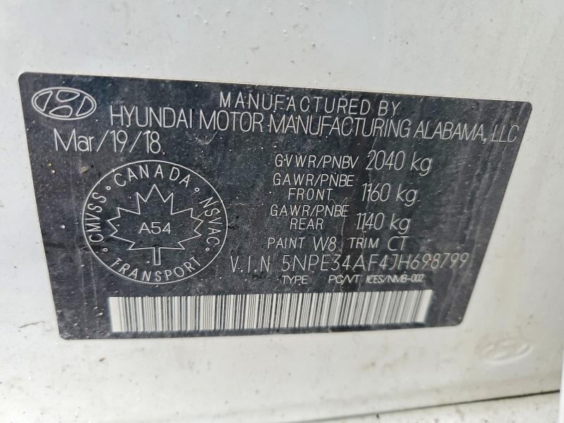 Aukcja sprzedaży 2018 Hyundai Sonata, vin: 5NPE34AF4JH698799, numer aukcji: 46953436
