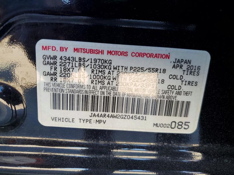 Продаж на аукціоні авто 2016 Mitsubishi Outlander Sport, vin: JA4AR4AW2GZ045431, номер лоту: 46485076