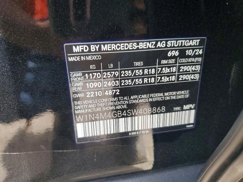 Продажа на аукционе авто 2025 Mercedes-benz Glb, vin: W1N4M4GB4SW408868, номер лота: 48144846