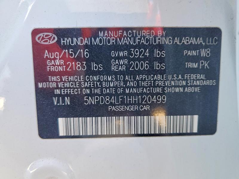 Продажа на аукционе авто 2017 Hyundai Elantra, vin: 5NPD84LF1HH120499, номер лота: 41655776