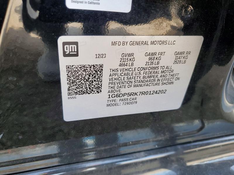 47141736 :رقم المزاد ، 1G6DP5RK7R0124202 vin ، 2024 Cadillac Ct5 مزاد بيع