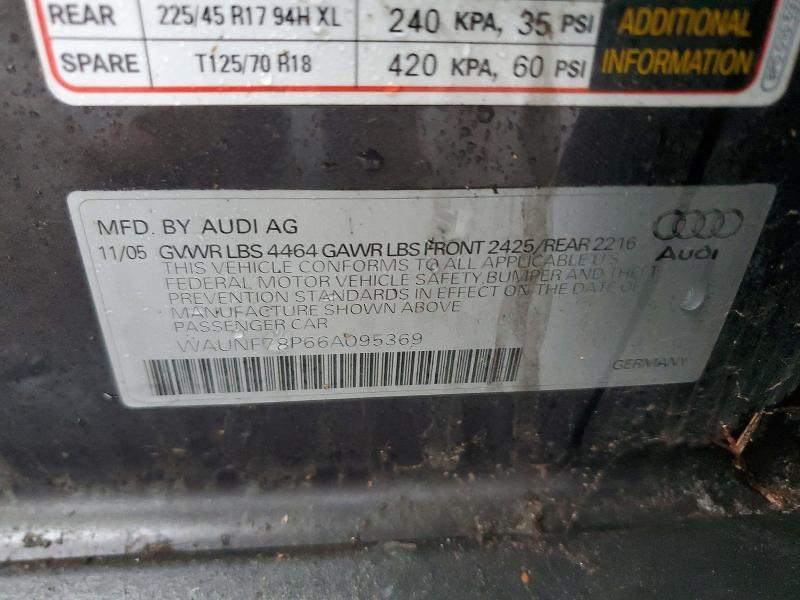 2006 Audi A3 მანქანა იყიდება აუქციონზე, vin: WAUNF78P66A095369, აუქციონის ნომერი: 46653106