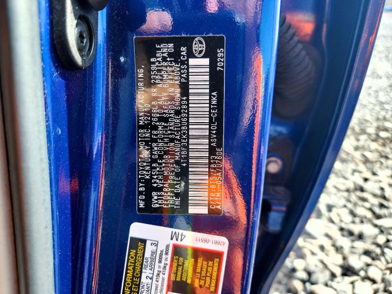 Продаж на аукціоні авто 2011 Toyota Camry, vin: 4T1BF3EK3BU692894, номер лоту: 47106366