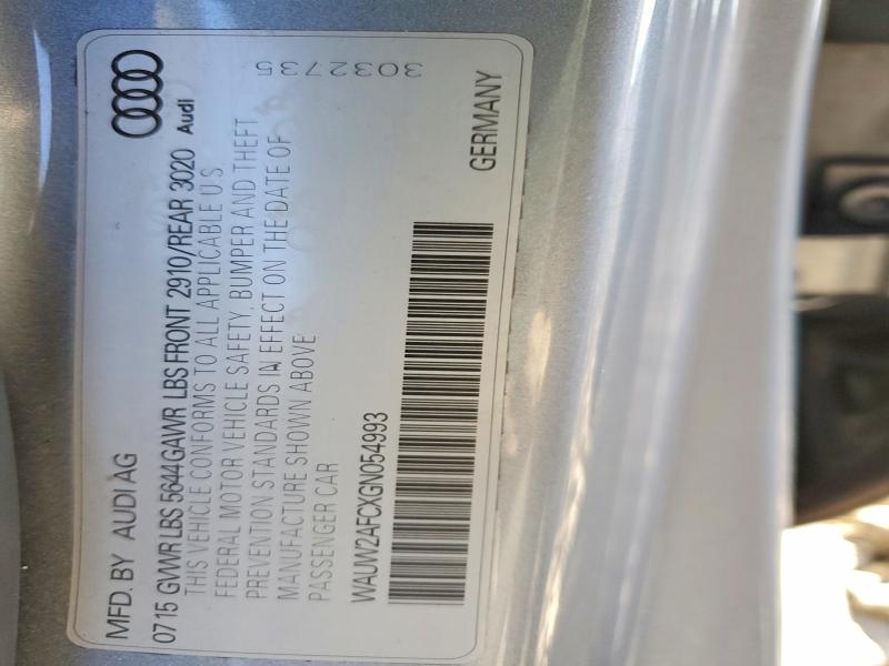 Aukcja sprzedaży 2016 Audi S7, vin: WAUW2AFCXGN054993, numer aukcji: 46182116