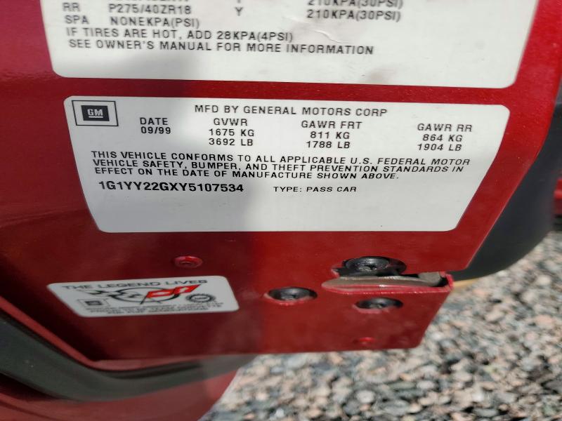 Aukcja sprzedaży 2000 Chevrolet Corvette, vin: 1G1YY22GXY5107534, numer aukcji: 47368316