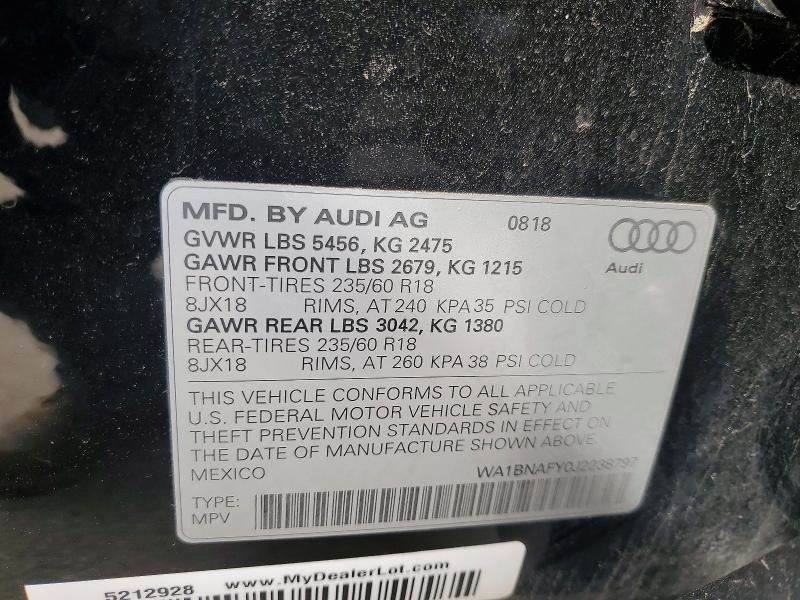 Продажа на аукционе авто 2018 Audi Q5, vin: WA1BNAFY0J2238797, номер лота: 47968976