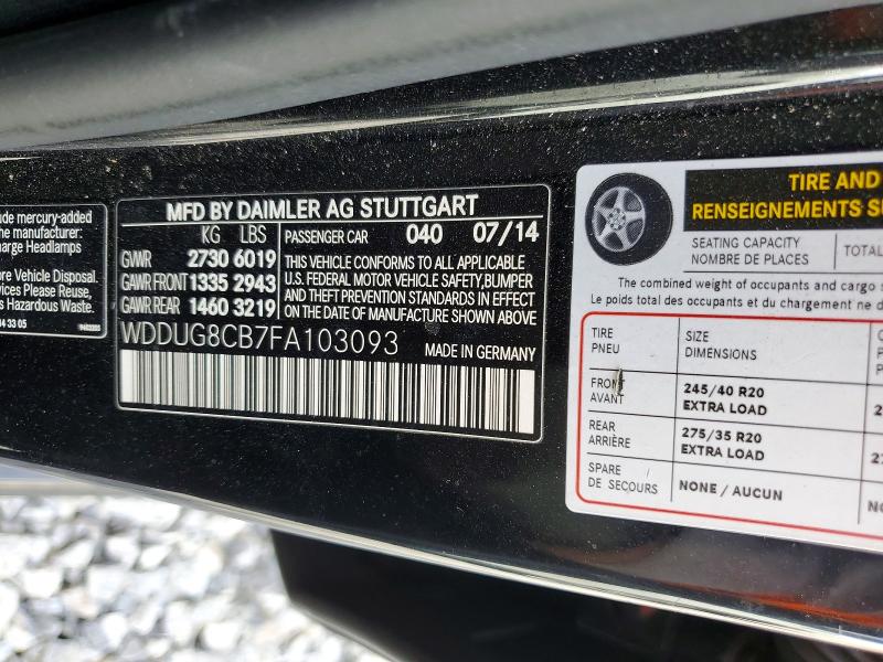 79733165 :رقم المزاد ، WDDUG8CB7FA103093 vin ، 2015 Mercedes-benz S مزاد بيع