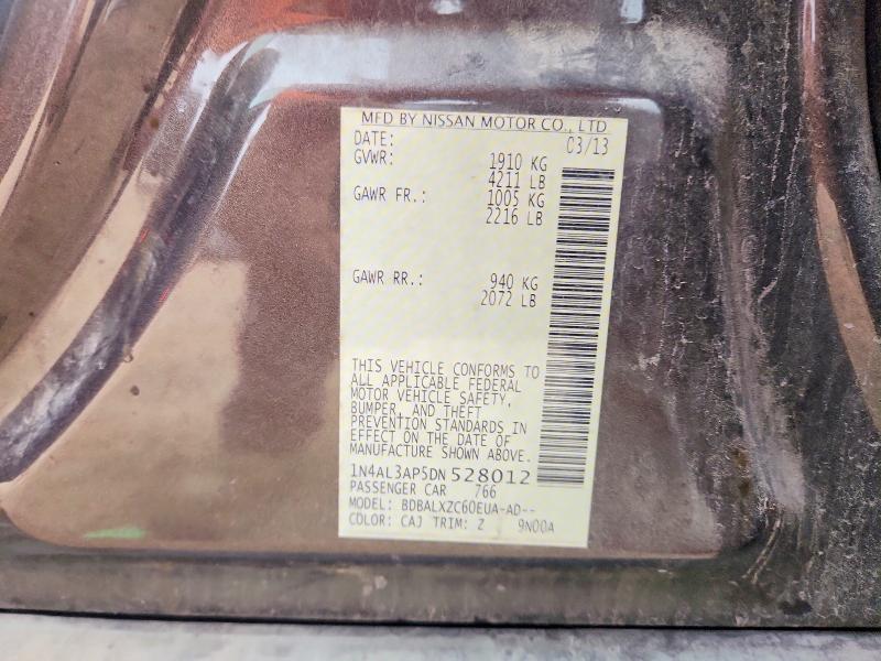 2013 Nissan Altima მანქანა იყიდება აუქციონზე, vin: 1N4AL3AP5DN528012, აუქციონის ნომერი: 79823305