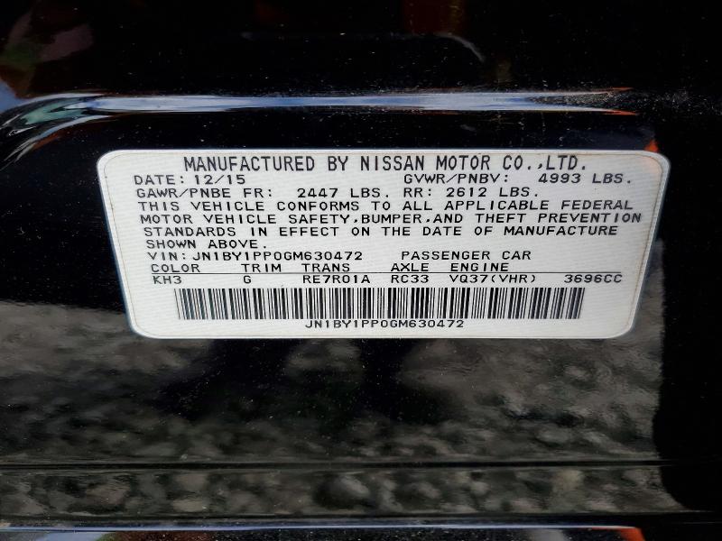 Aukcja sprzedaży 2016 Infiniti Q70l, vin: JN1BY1PP0GM630472, numer aukcji: 47474746