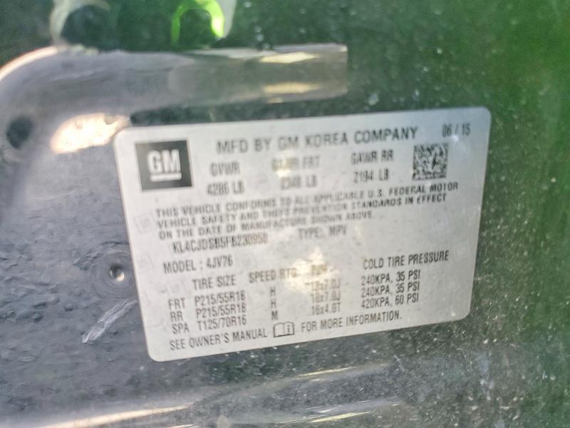 2015 Buick Encore მანქანა იყიდება აუქციონზე, vin: KL4CJDSB5FB230950, აუქციონის ნომერი: 47141496